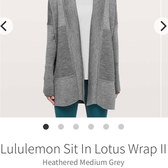 lululemon athletica Sweaters - Lululemon Sit In Lotus Wrap I| Heathered Medium Grey 12 Merino Wool